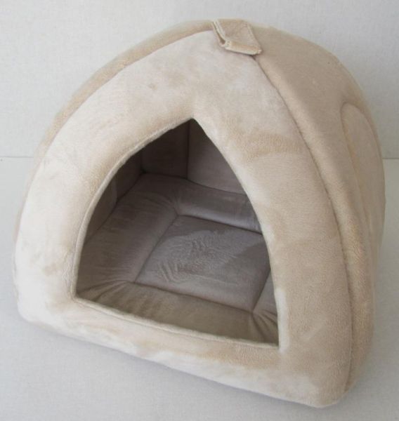 Mikrofaser Katzen- Iglu 2 honig